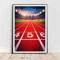Affiche sport - Athlétisme, Course, Piste, Stade - art moderne, impression, poster