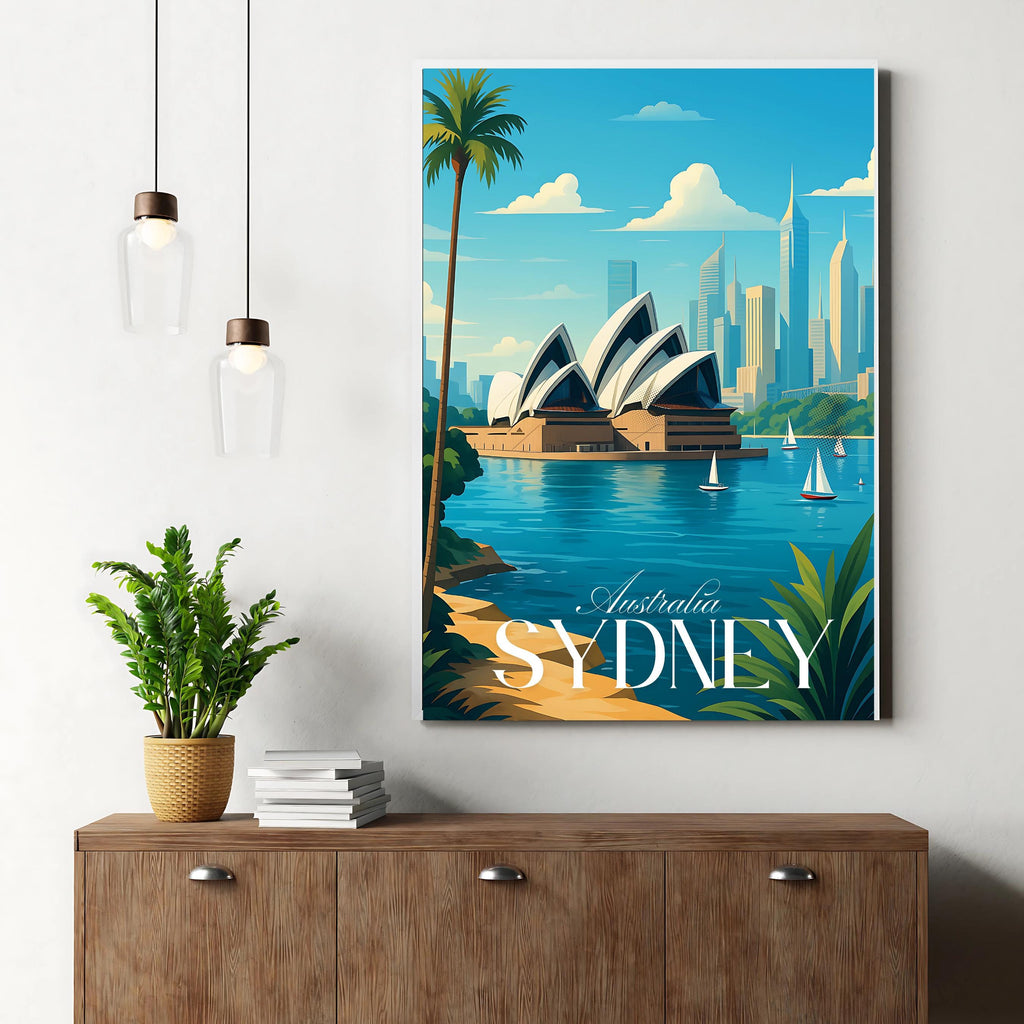 Affiche voyage - Sydney, Australie, Oceanie, Opéra - art moderne, impression, poster