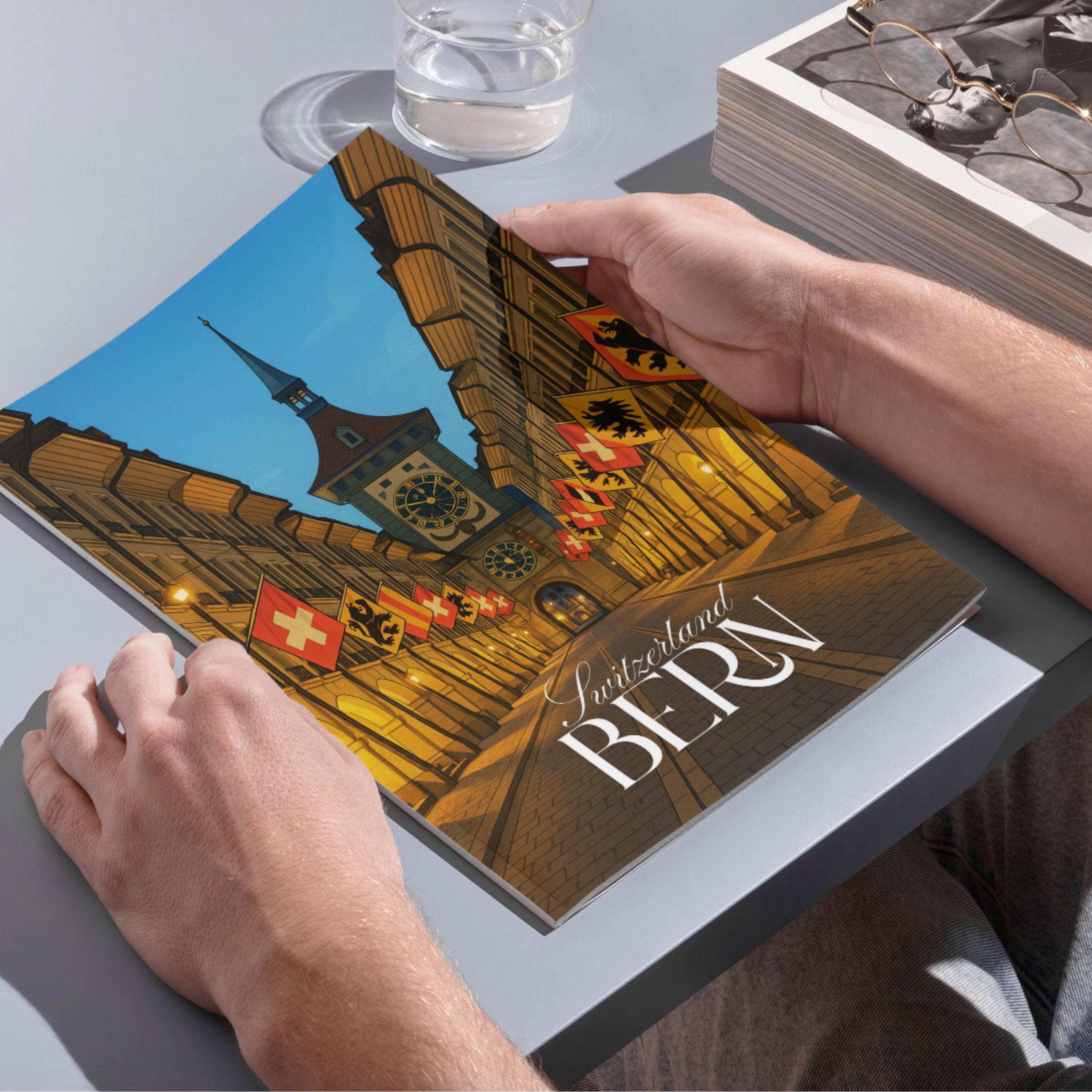 Affiche voyage - Berne, Suisse, Europe, Zytglogge - art moderne, impression, poster