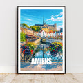 Affiche voyage - Amiens, Picardie, France, Cathédrale Notre-Dame - art moderne, impression, poster