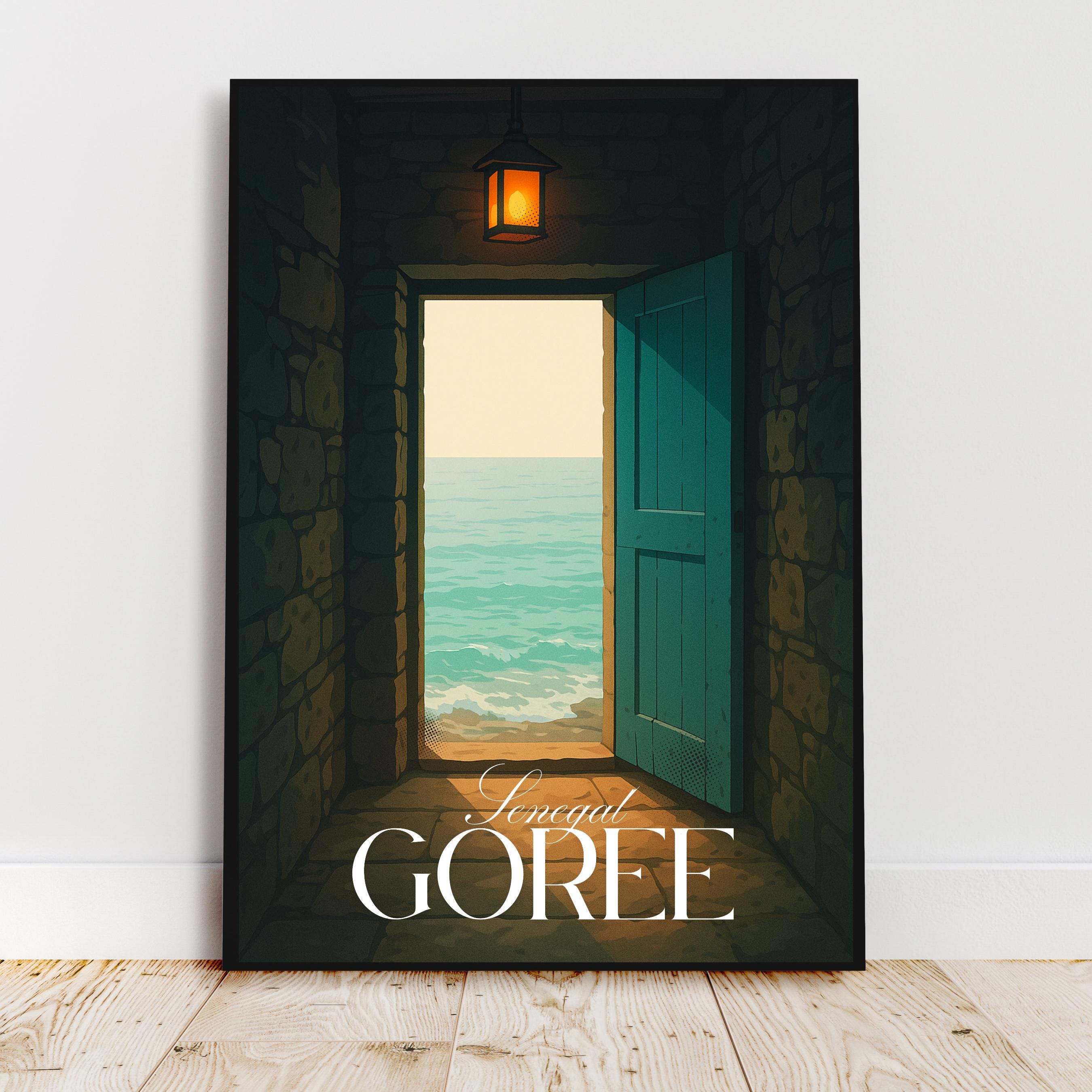 Affiche voyage - Ile de Gorée, Dakar, Sénégal, Maison des Esclaves - art moderne, impression, poster