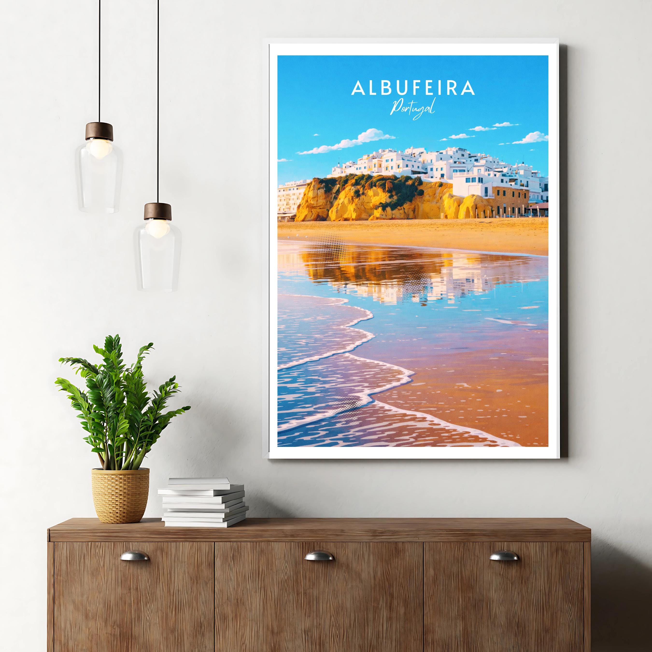 Affiche voyage - Albufeira, Algarve, Portugal, Plage - art moderne, impression, poster