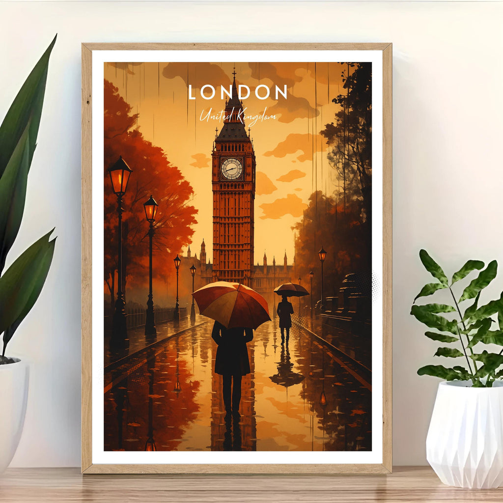 Affiche voyage - Londres, Angleterre, Royaume Uni, Big Ben - art moderne, impression, poster