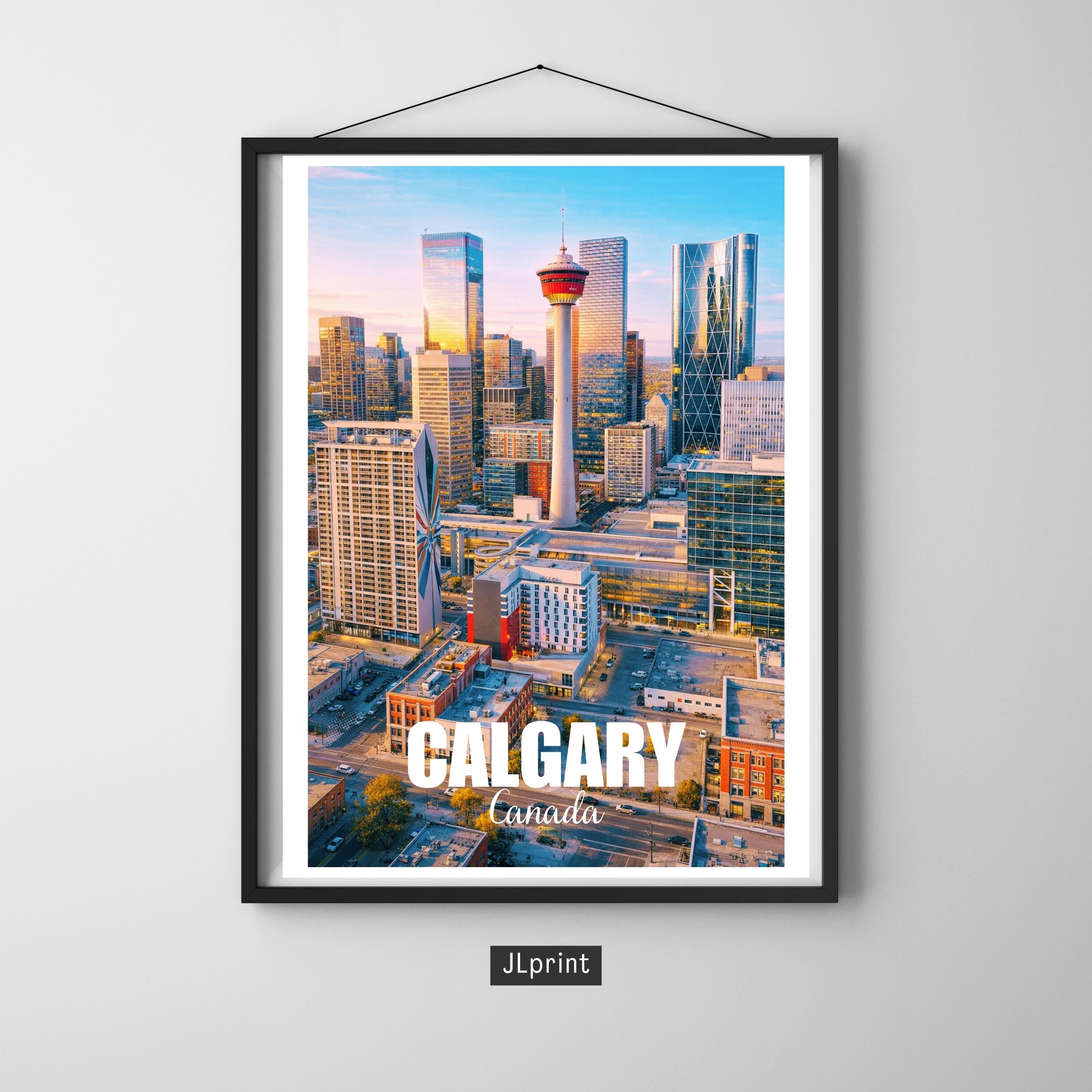 Affiche voyage - Calgary, Alberta, Canada, Amérique - art moderne, impression, poster