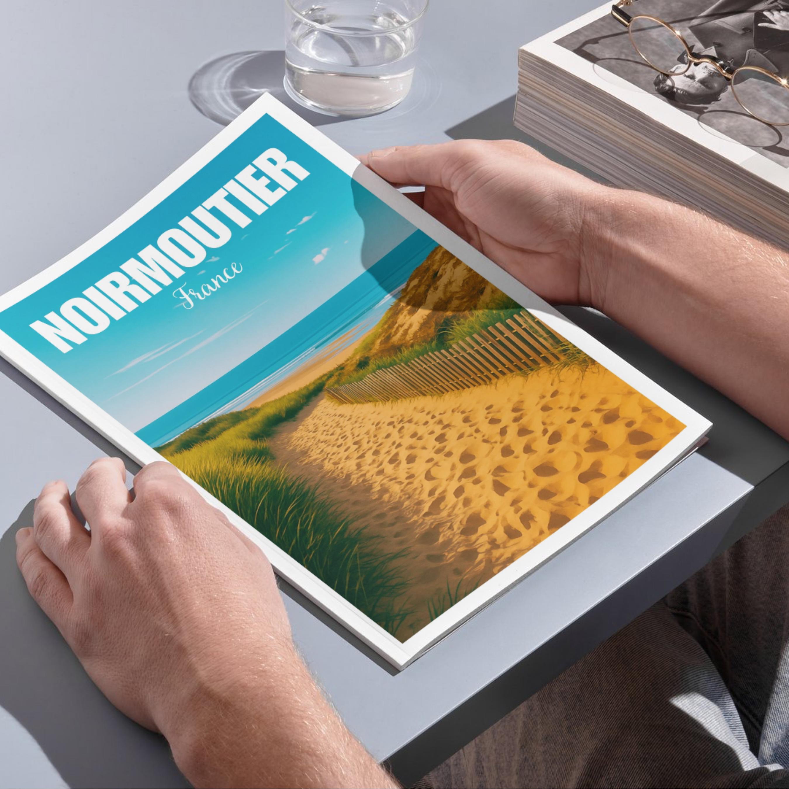Affiche voyage - Ile de Noirmoutier, Vendée, France, Plage - art moderne, impression, poster