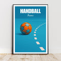 Affiche sport - Handball, Terrain, Balle, France - moderne, impression, poster