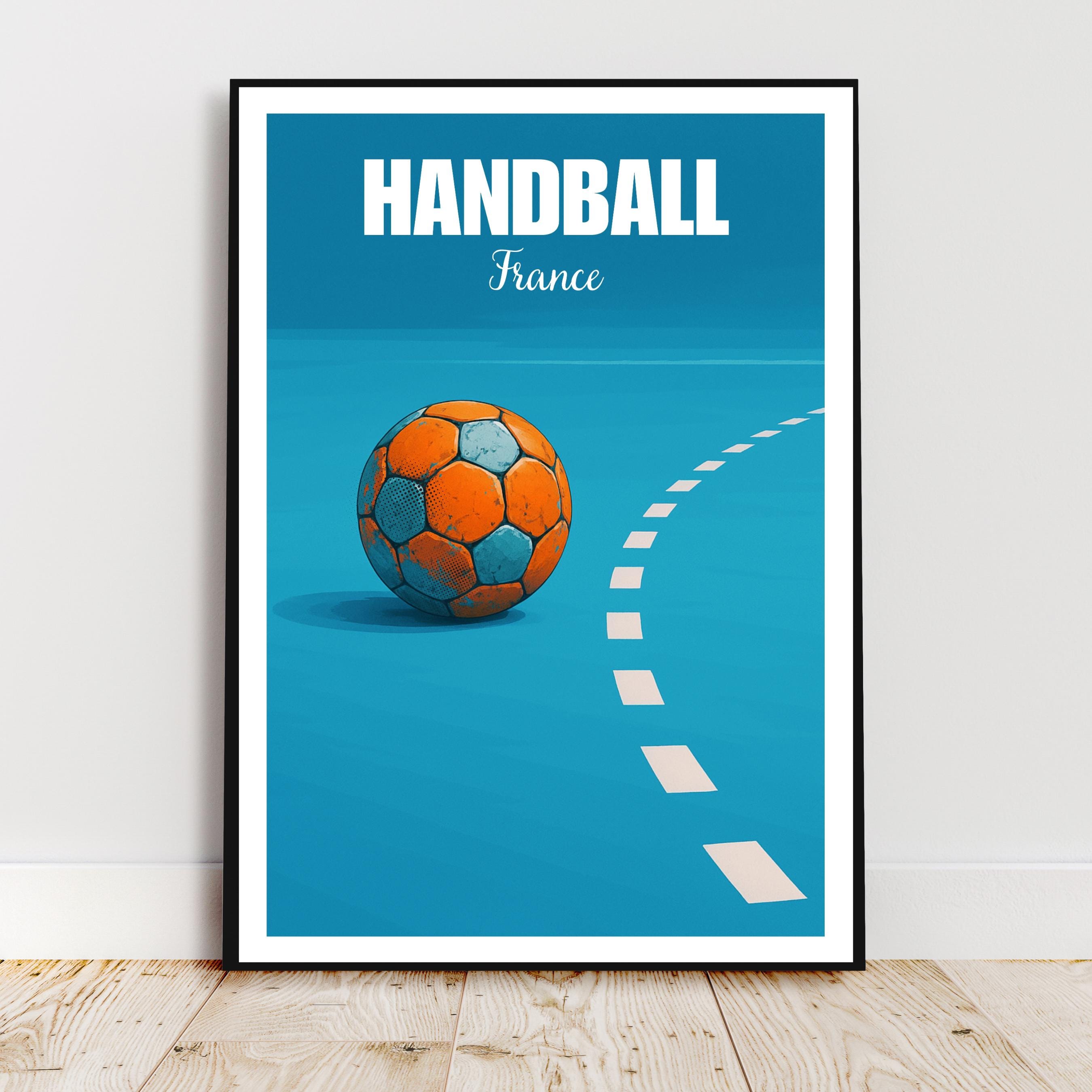 Affiche sport - Handball, Terrain, Balle, France - moderne, impression, poster