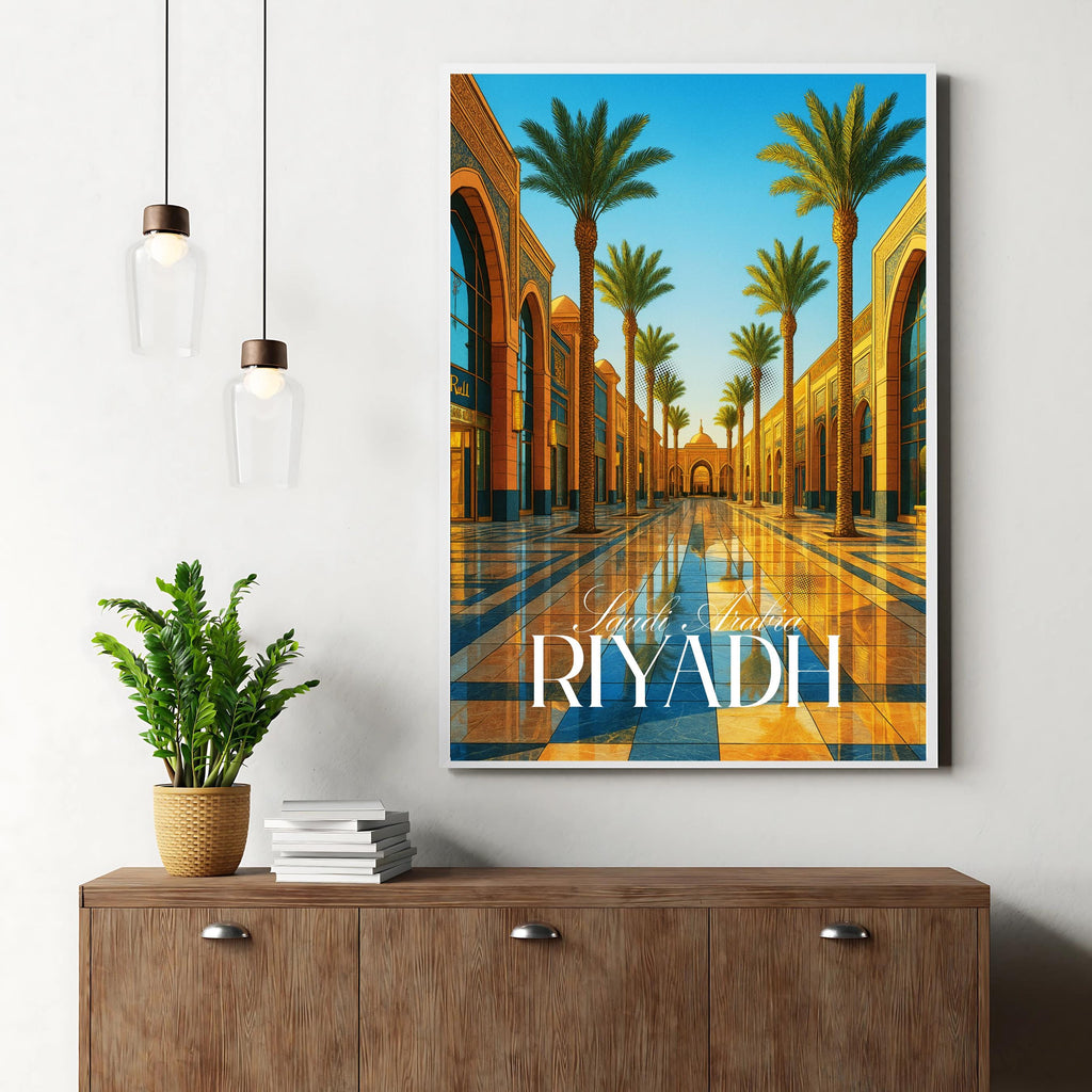 Affiche voyage - Riyadh, Arabie Saoudite, Moyen Orient, Asie - art moderne, impression, poster