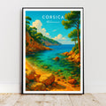 Affiche voyage - Corse, Méditerranée, France, Plage - moderne, impression, poster