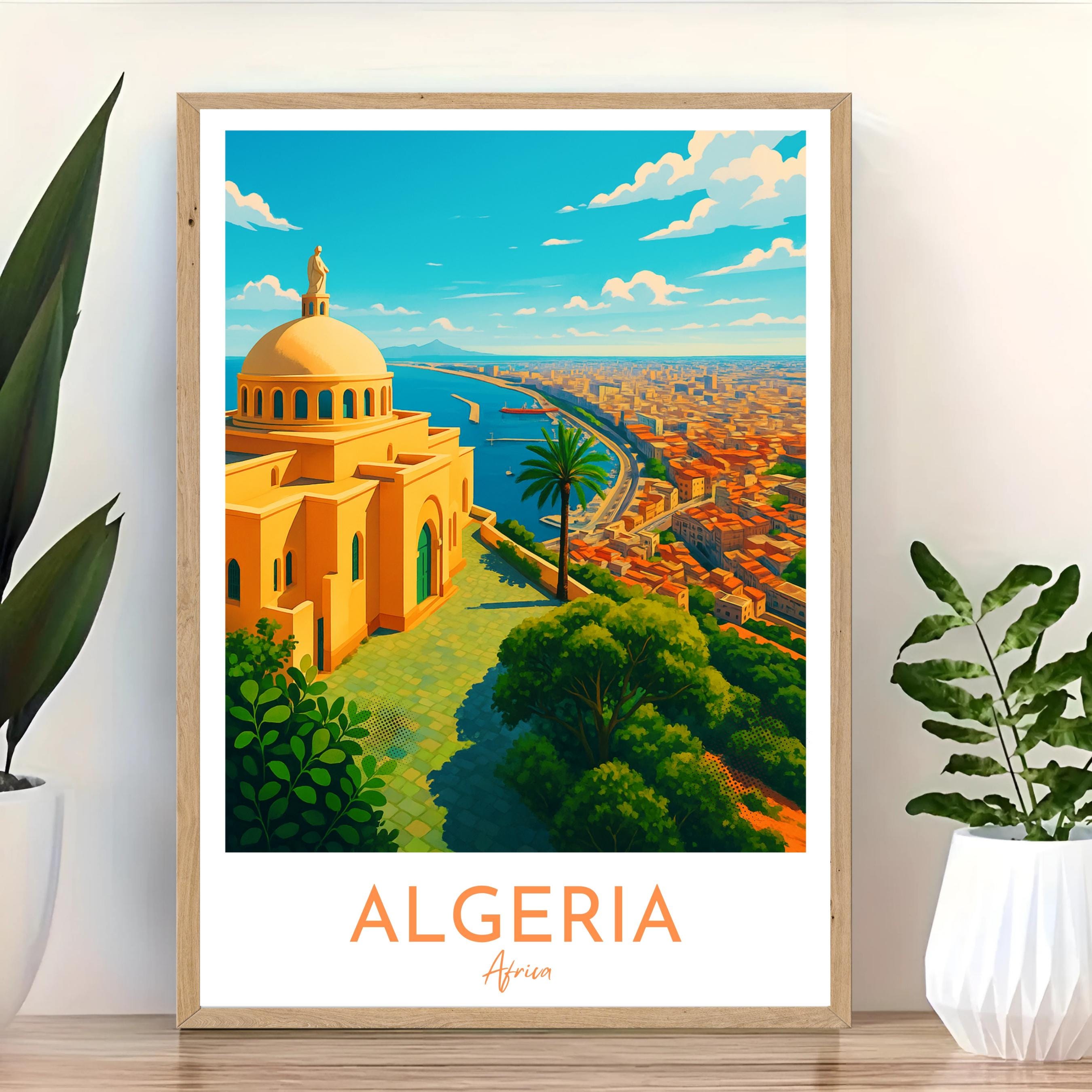 Affiche voyage - Algérie, Maghreb, Afrique, Méditerranée - art moderne, impression, poster