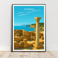 Affiche voyage - Chypre, Europe, Méditerranée, Antique - art moderne, impression, poster
