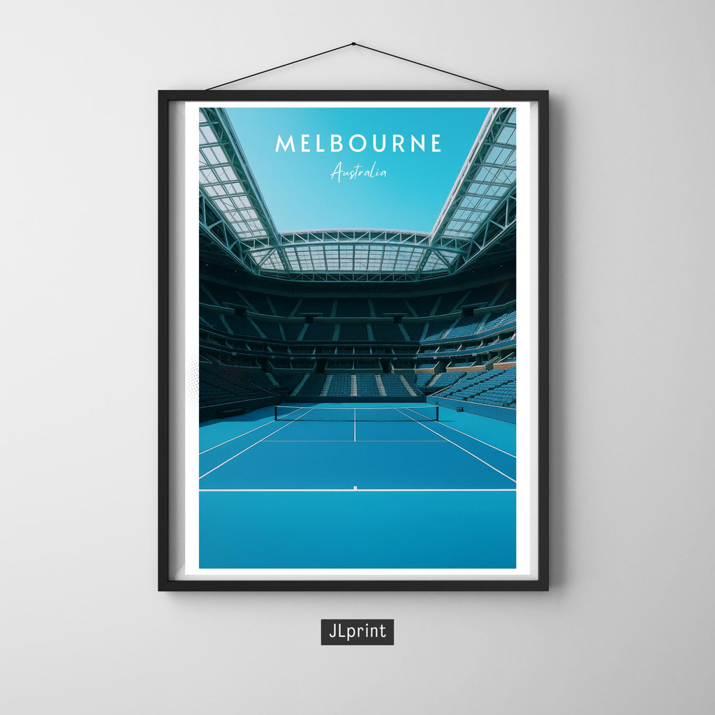 Affiche sport - Tennis, Melbourne, Australie, Grand Chelem - art moderne, impression, poster