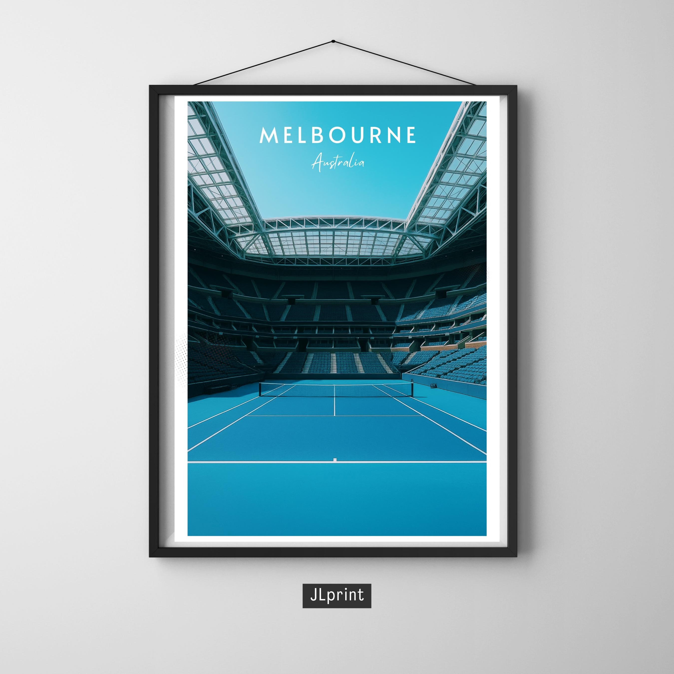 Affiche sport - Tennis, Melbourne, Australie, Grand Chelem - art moderne, impression, poster