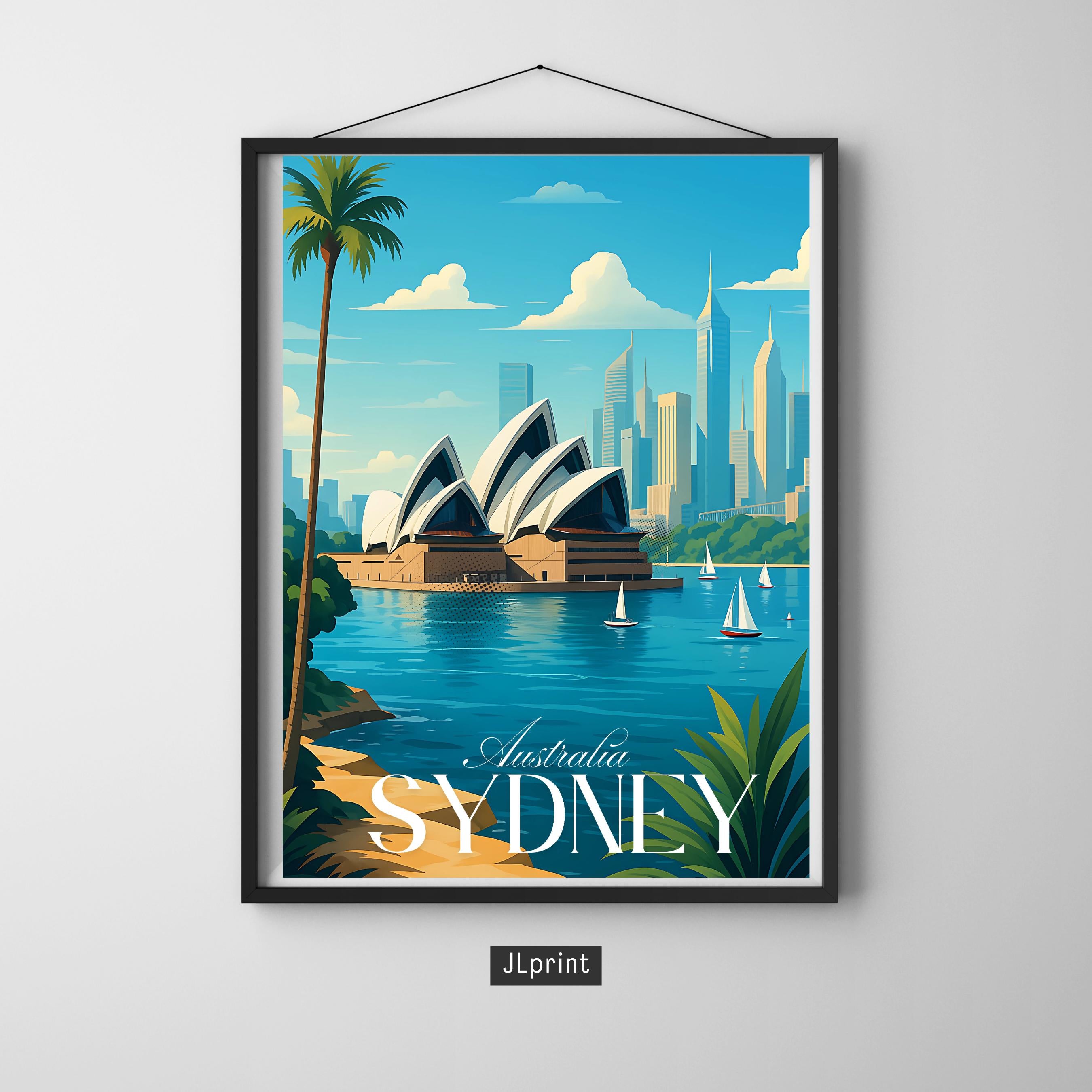 Affiche voyage - Sydney, Australie, Oceanie, Opéra - art moderne, impression, poster