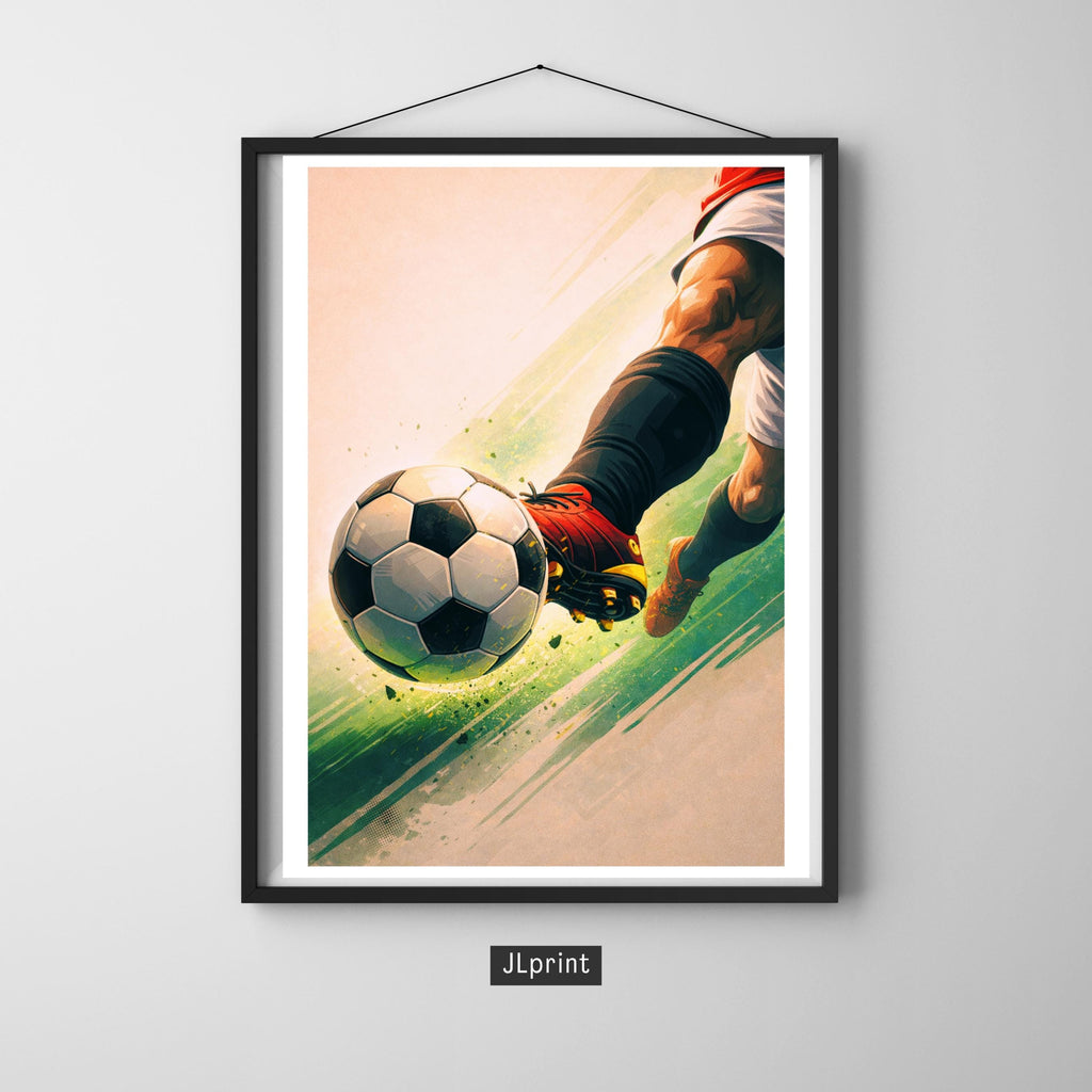 Affiche sport - Football, Foot, Ballon, Match - art moderne, impression, poster