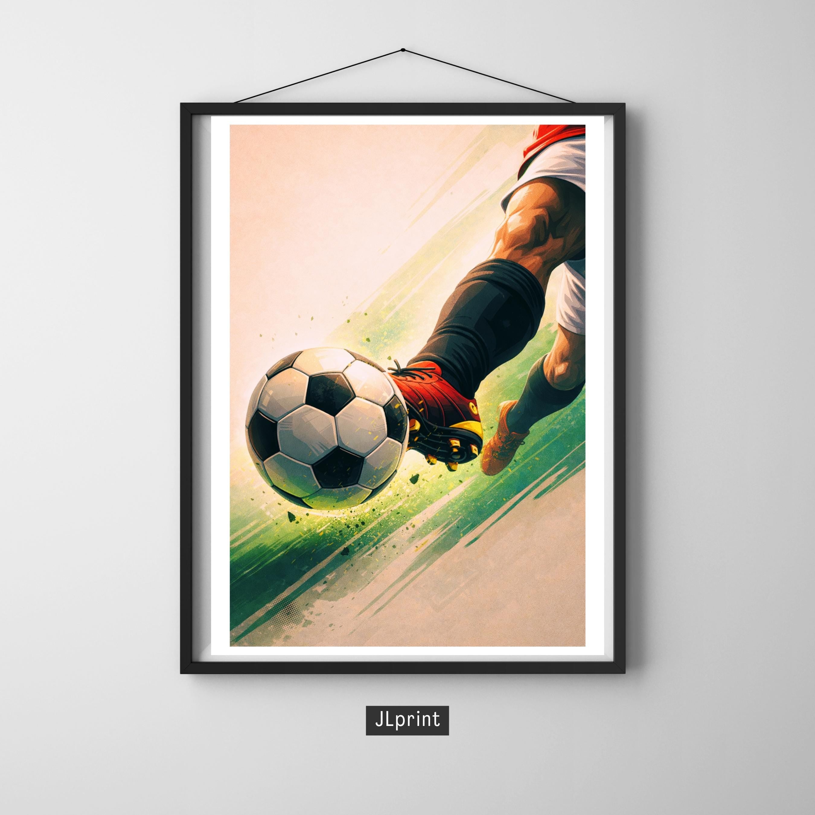 Affiche sport - Football, Foot, Ballon, Match - art moderne, impression, poster