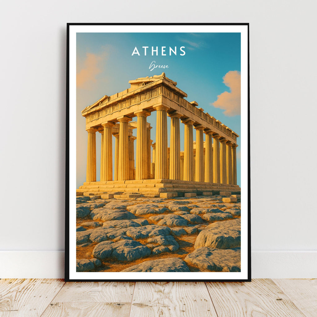 Affiche voyage - Athènes, Grèce, Parthénon, Acropole - art moderne, impression, poster