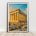 Affiche voyage - Athènes, Grèce, Parthénon, Acropole - art moderne, impression, poster