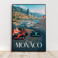 Affiche sport - Course Automobile, Formule 1, Monaco, Circuit - art moderne, impression, poster