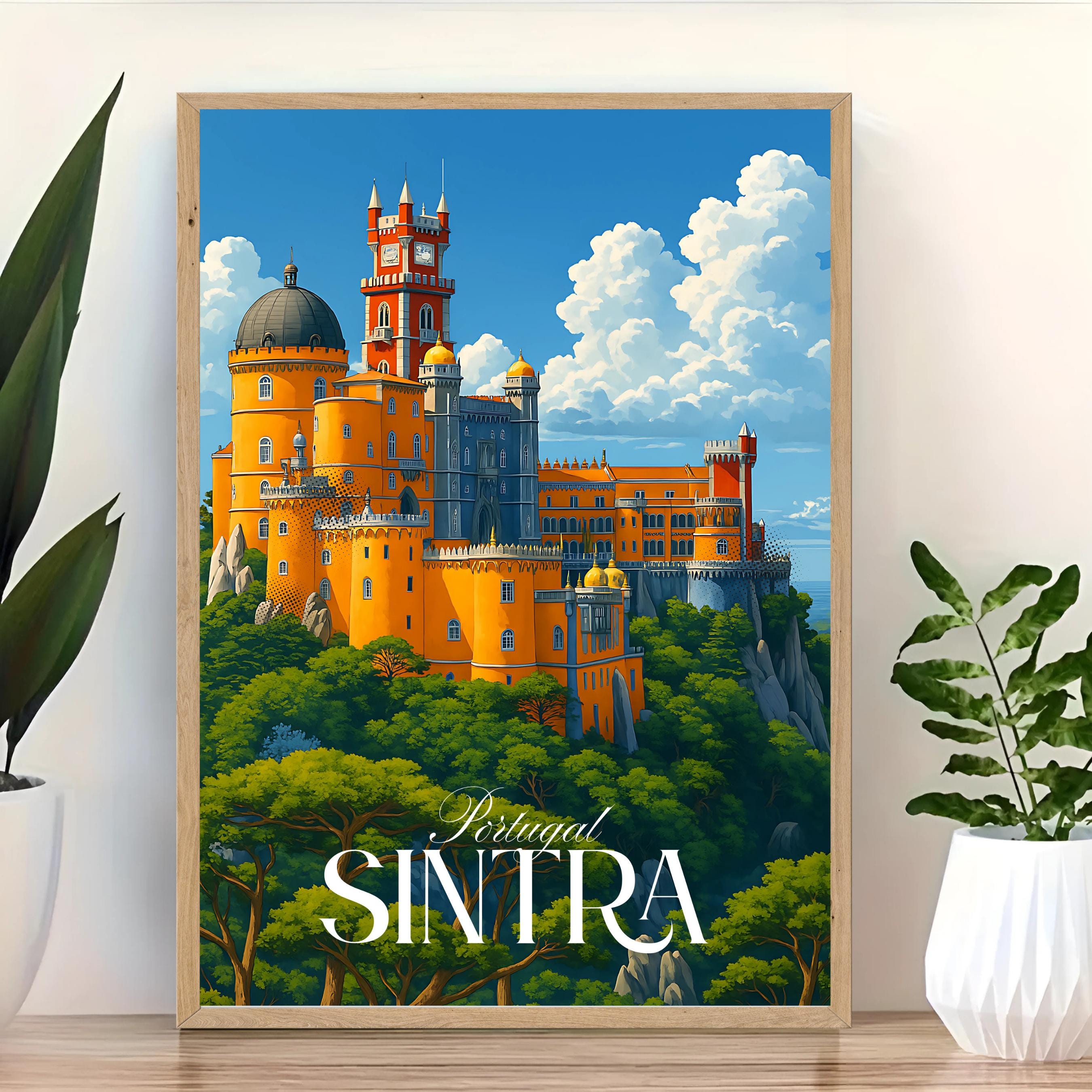 Affiche voyage - Sintra, Portugal, Europe, Palais National de Pena - art moderne, impression, poster