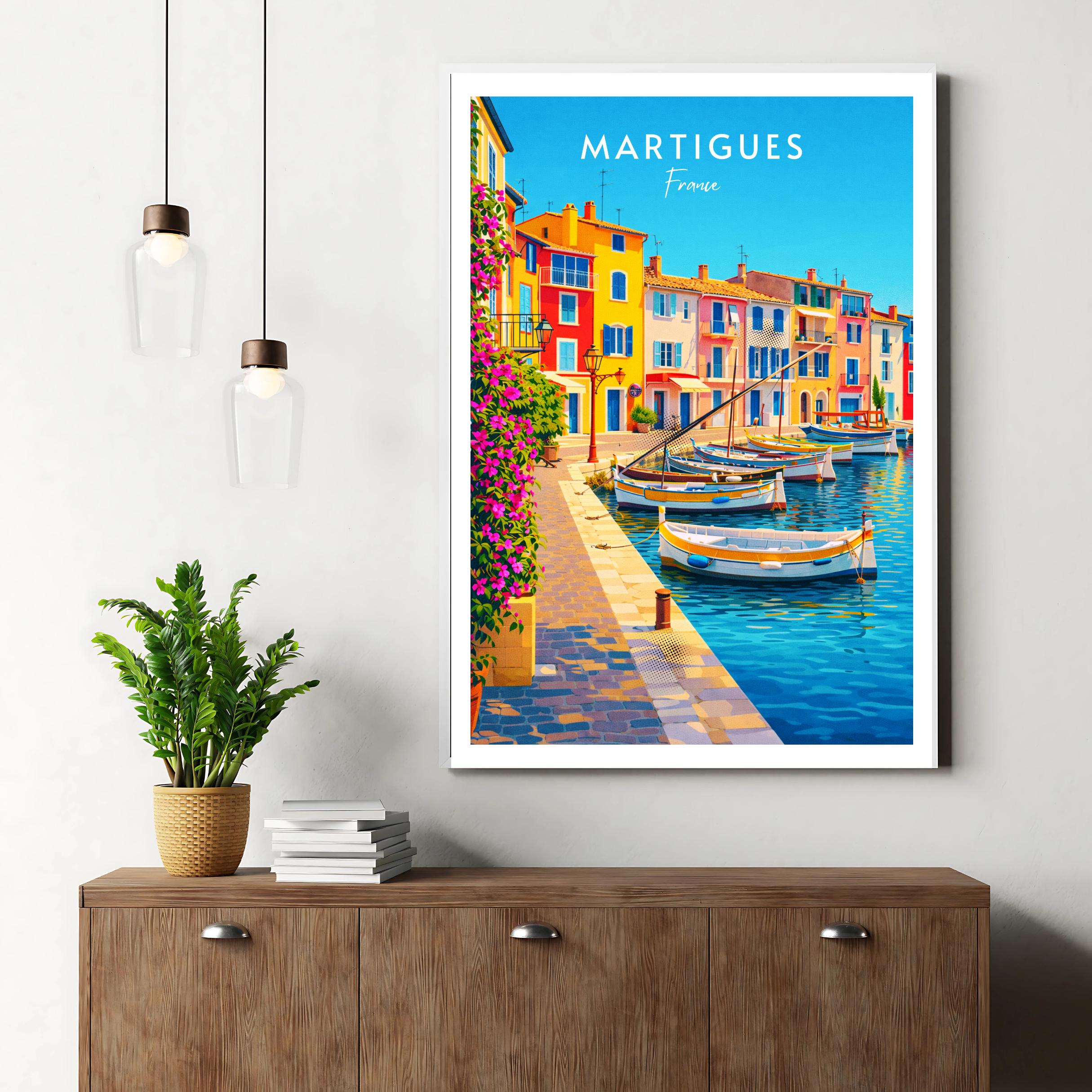 Affiche voyage - Martigues, Provence, France, Port - moderne, impression, poster