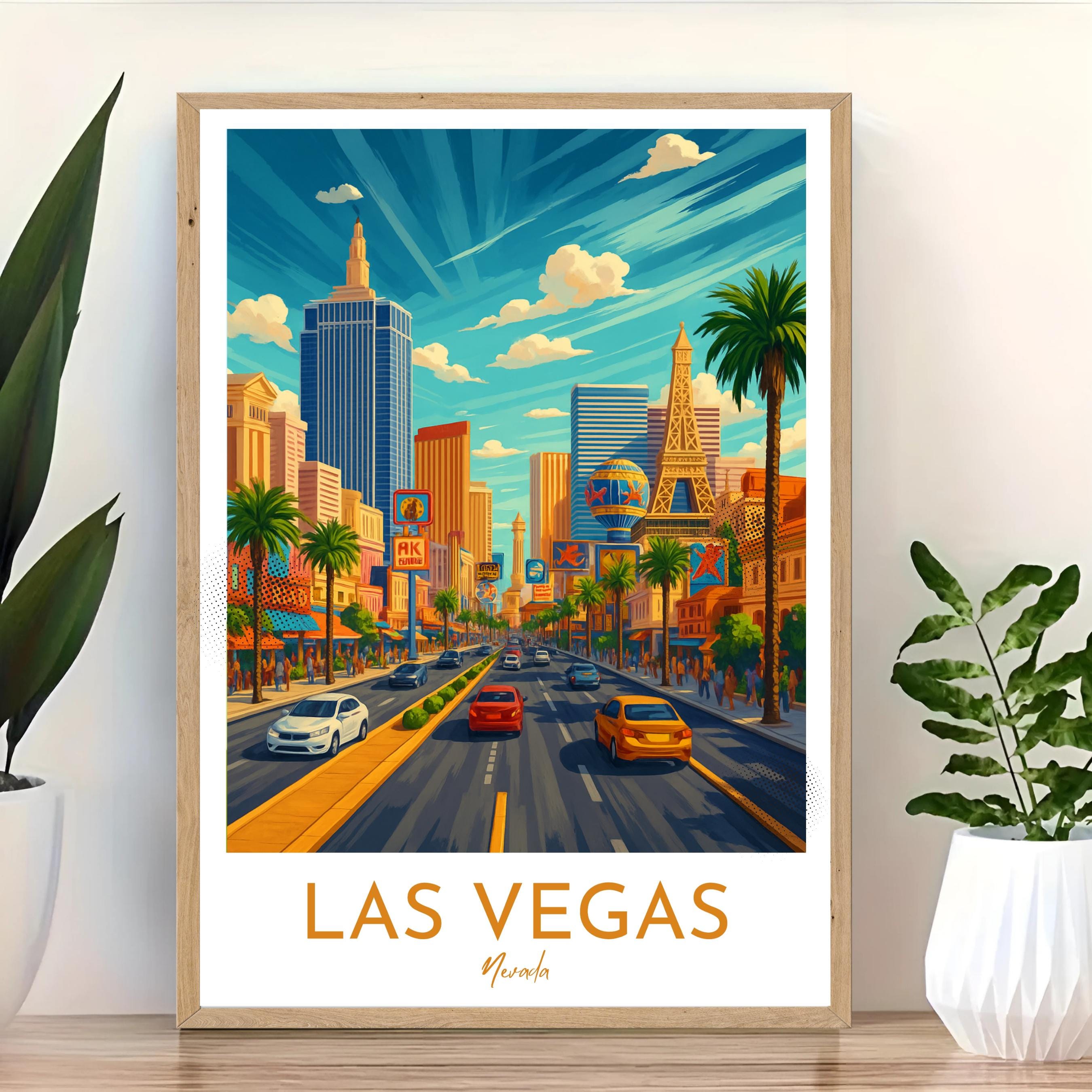Affiche voyage - Las Vegas, Nevada, USA, The Strip - moderne, impression, poster