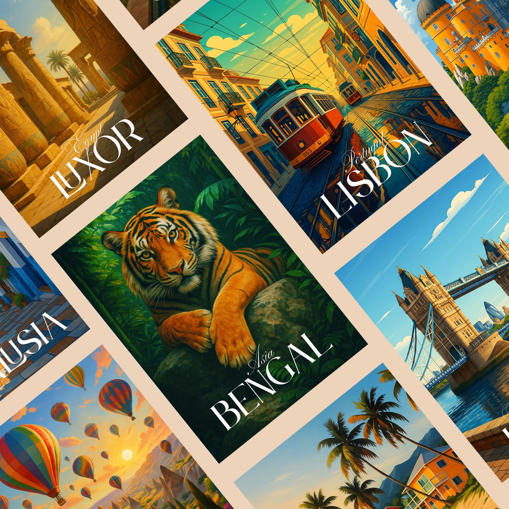 Affiche voyage - Bengal, Inde, Bangladesh, Tigre - art moderne, impression, poster