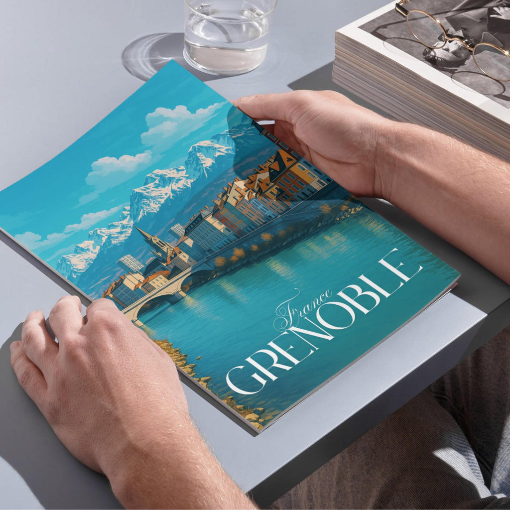 Affiche voyage - Grenoble, Isère, France, Alpes - art moderne, impression, poster