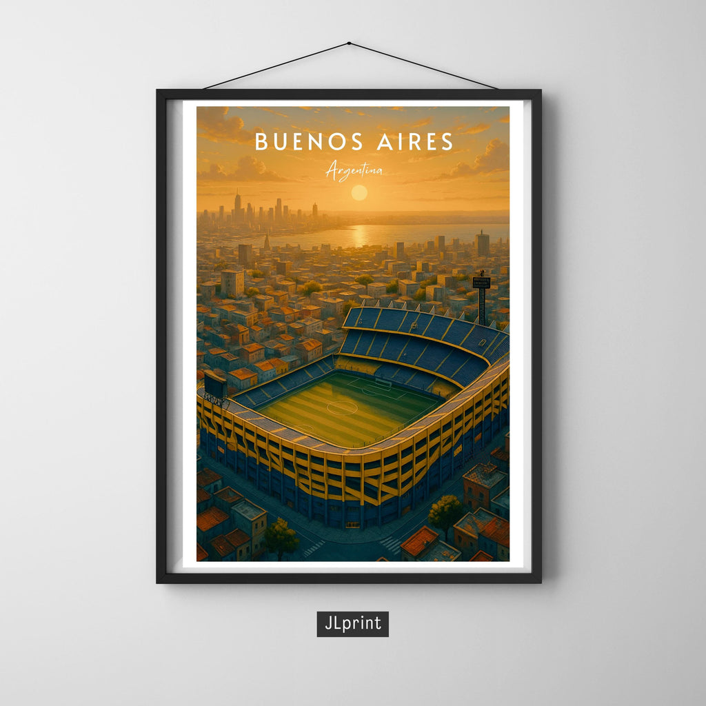 Affiche sport - Football, Buenos Aires, Argentine, Stade Bombonera - art moderne, impression, poster
