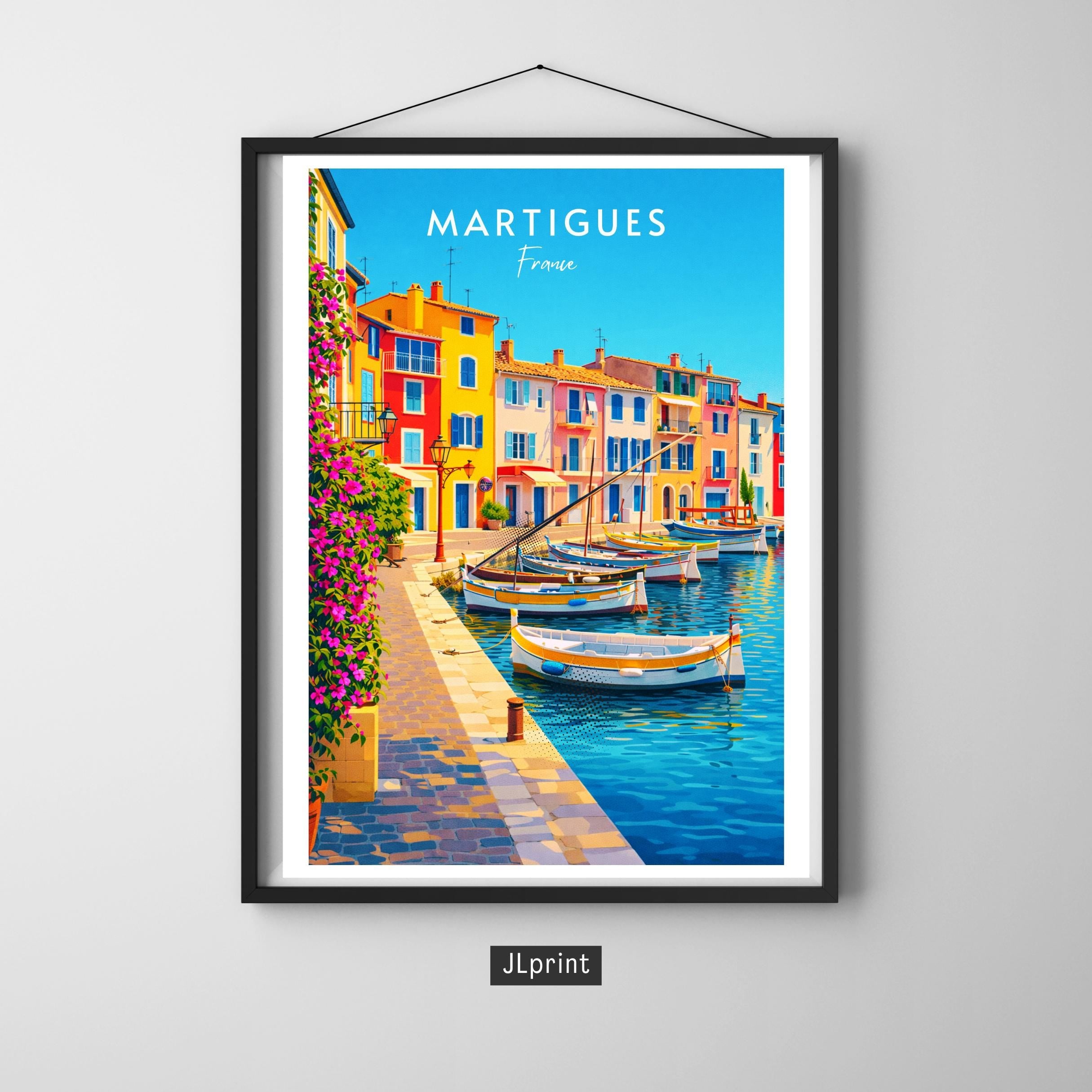 Affiche voyage - Martigues, Provence, France, Port - moderne, impression, poster