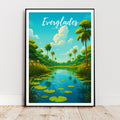 Affiche voyage - Everglades, Parc National, Floride, USA - art moderne, impression, poster