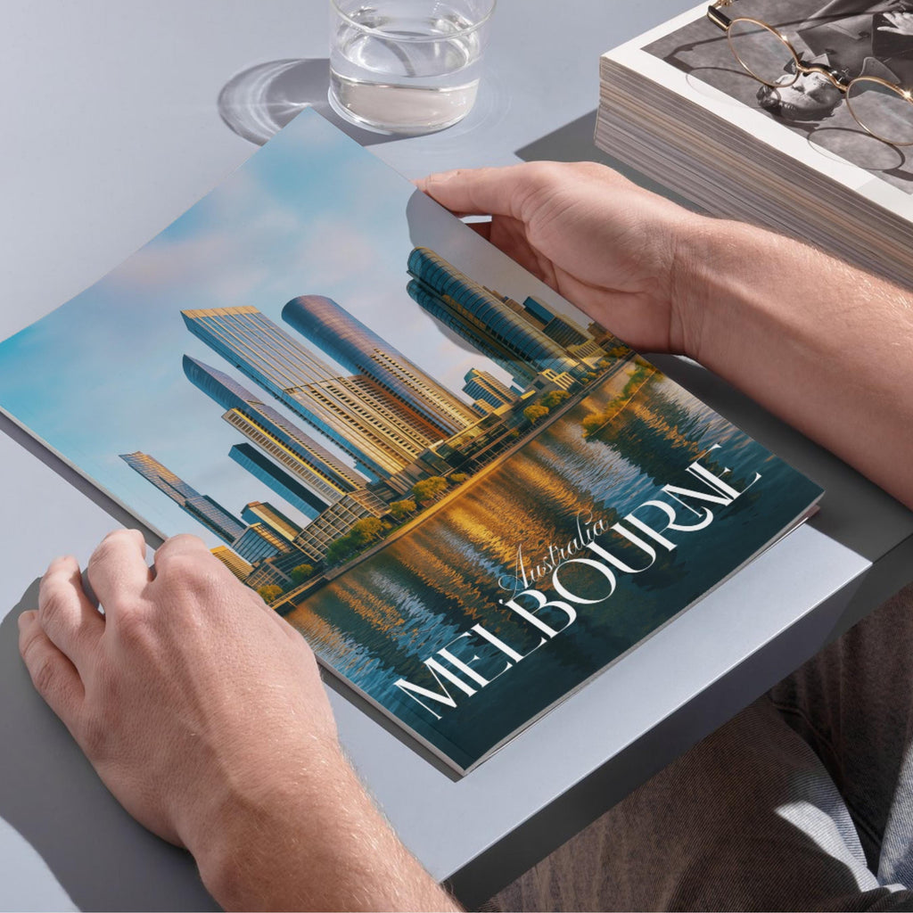 Affiche voyage - Melbourne, Australie, Océanie, Skyline - art moderne, impression, poster