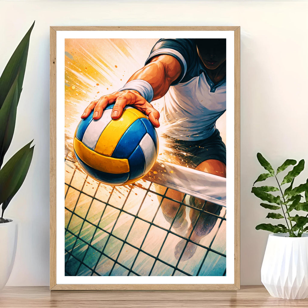 Affiche sport - Volleyball, Volley, Ballon, Match - art moderne, impression, poster