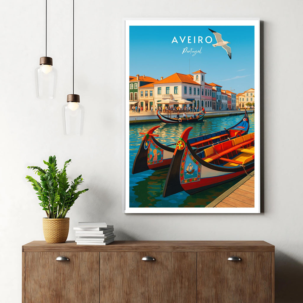 Affiche voyage - Aveiro, Portugal, Europe, Moliceiros - moderne, impression, poster