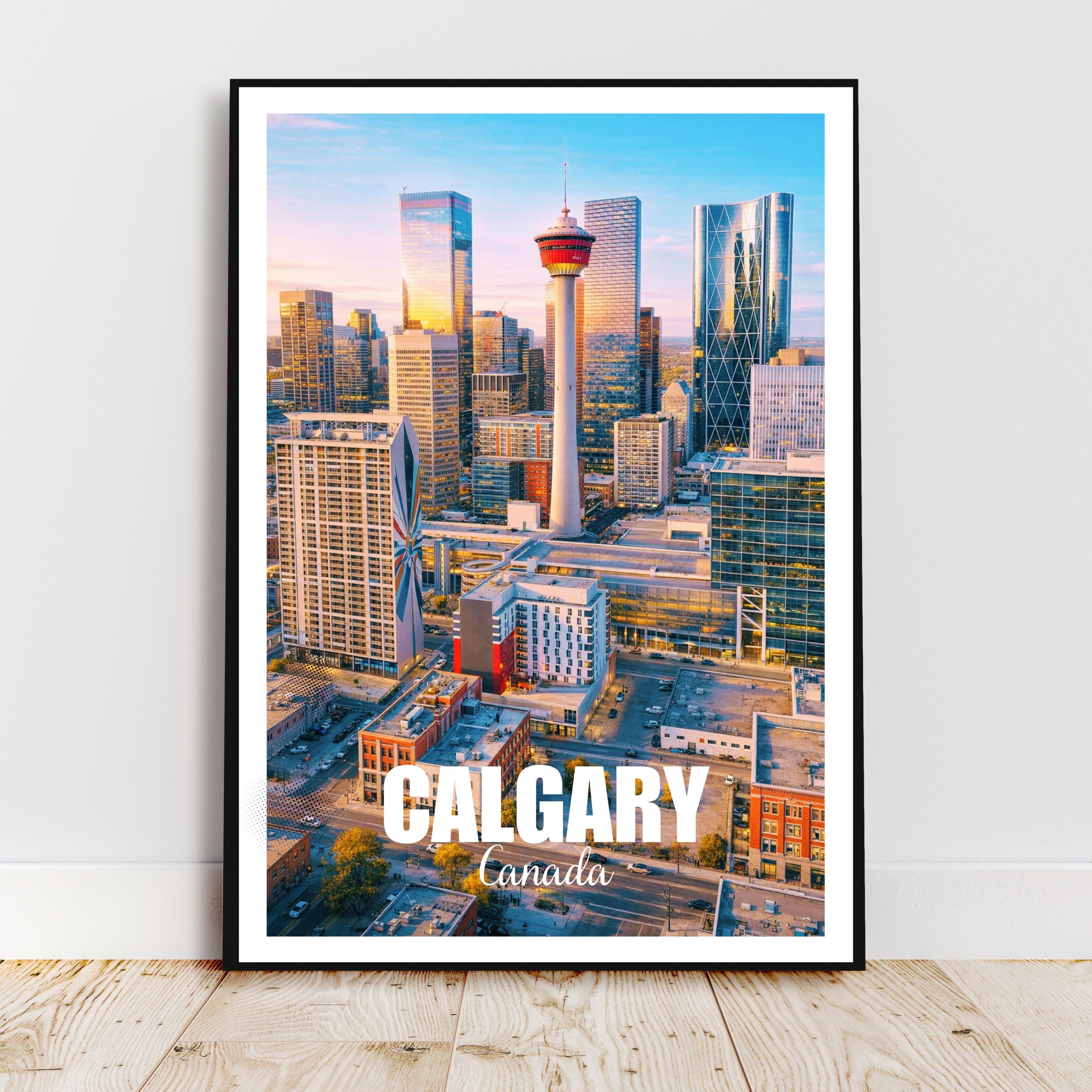 Affiche voyage - Calgary, Alberta, Canada, Amérique - art moderne, impression, poster