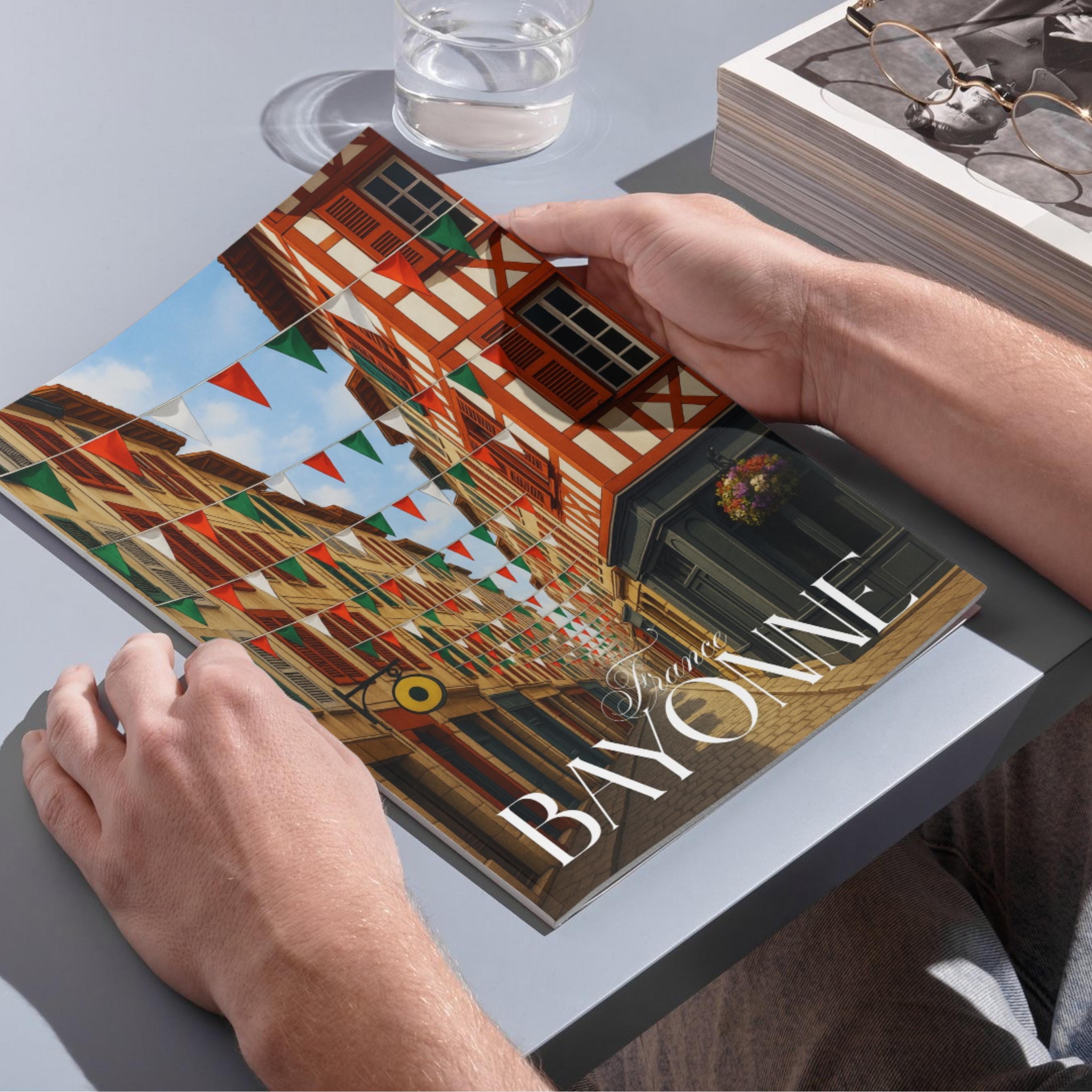 Affiche voyage - Bayonne, Pays Basque, France, Feria - art moderne, impression, poster
