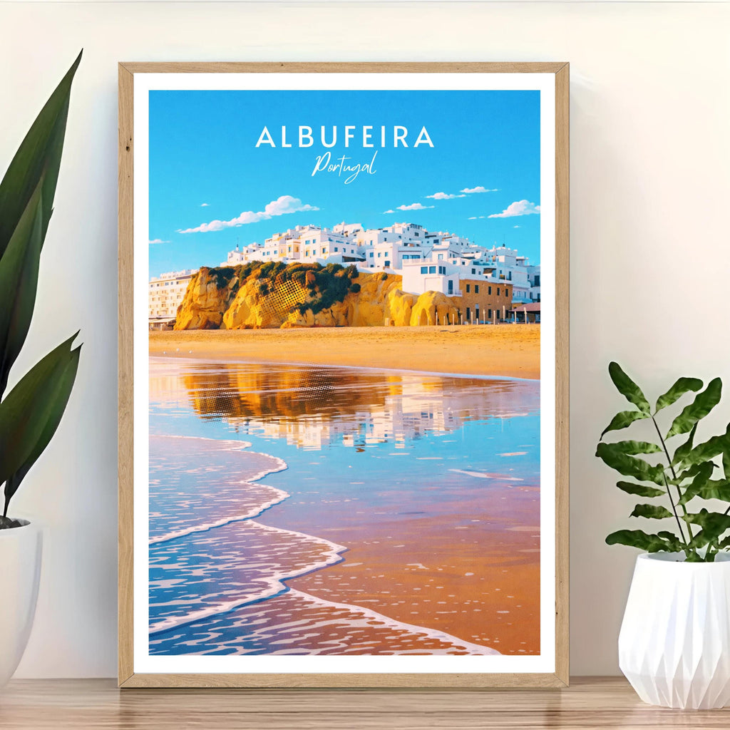 Affiche voyage - Albufeira, Algarve, Portugal, Plage - art moderne, impression, poster