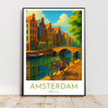 Affiche voyage - Amsterdam, Hollande, Pays-Bas, Amstel - art moderne, impression, poster