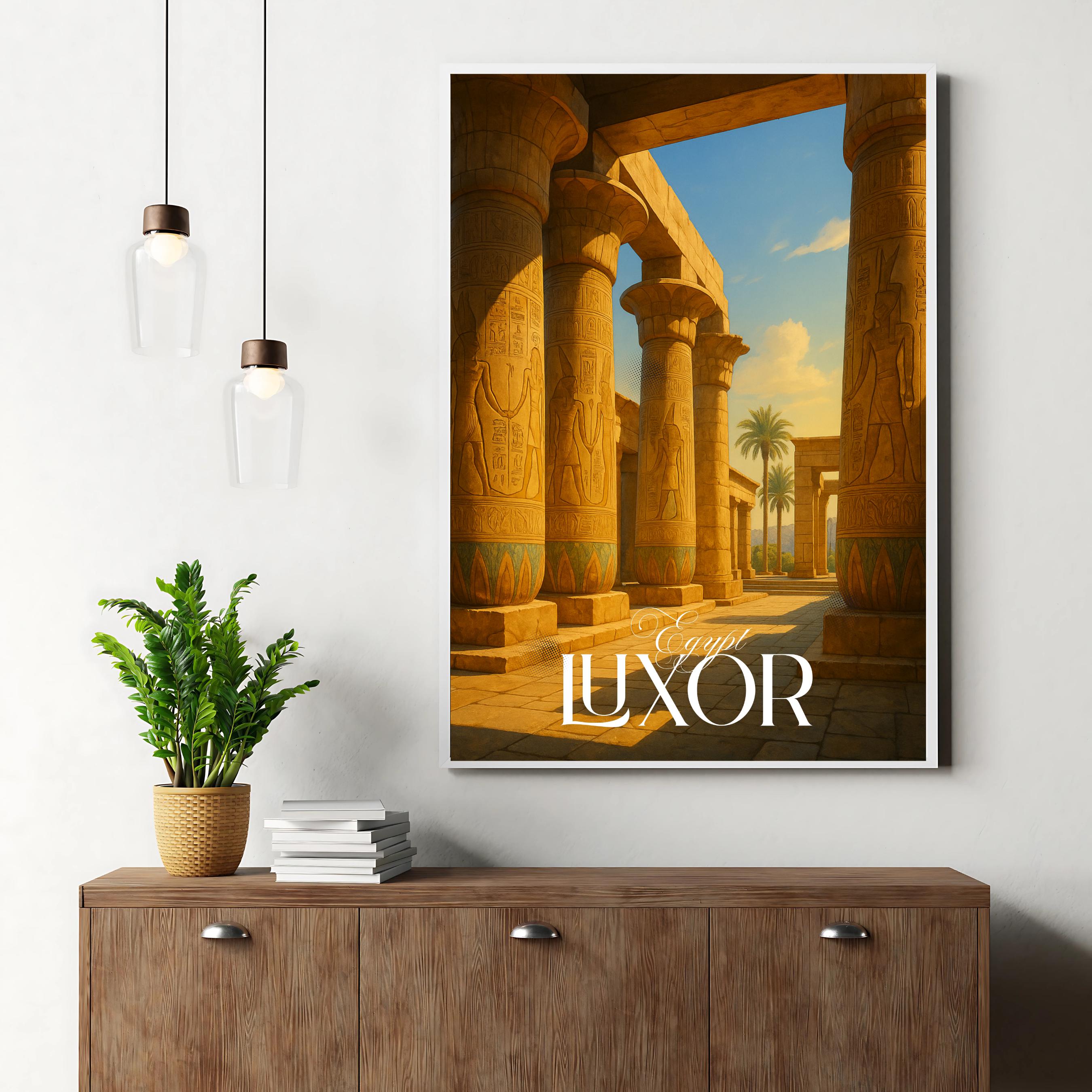 Affiche voyage - Louxor, Egypte, Afrique, Temple Karnak - art moderne, impression, poster