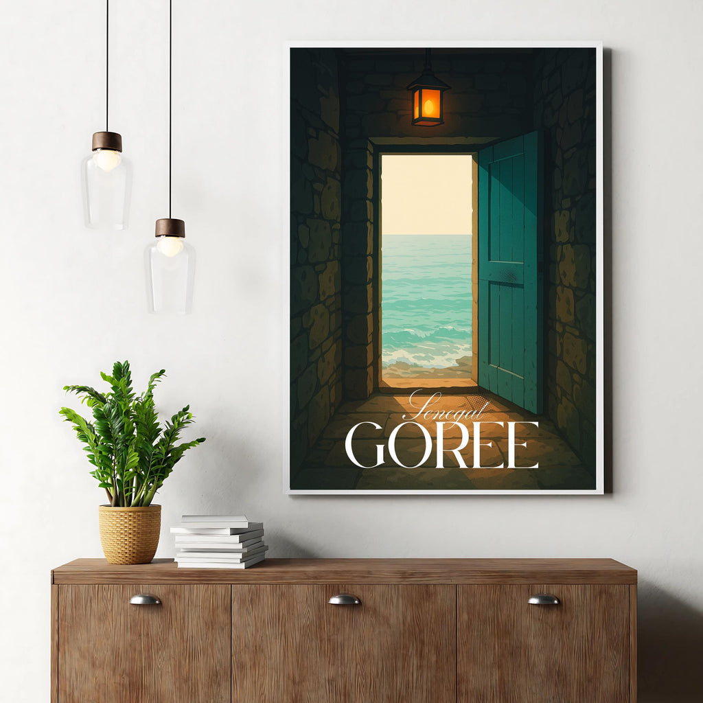 Affiche voyage - Ile de Gorée, Dakar, Sénégal, Maison des Esclaves - art moderne, impression, poster