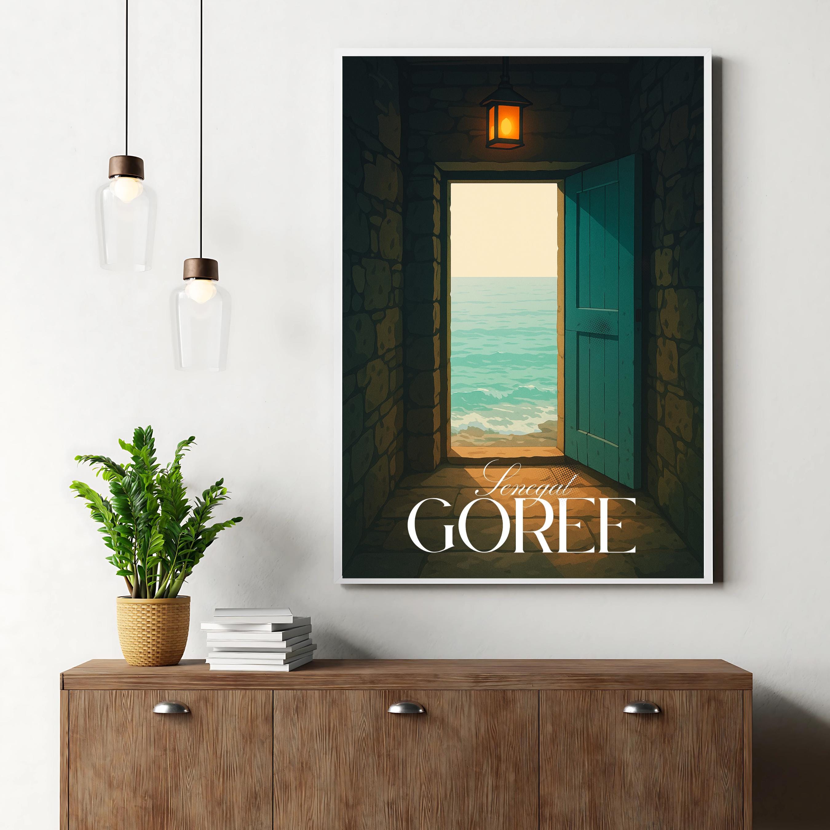 Affiche voyage - Ile de Gorée, Dakar, Sénégal, Maison des Esclaves - art moderne, impression, poster