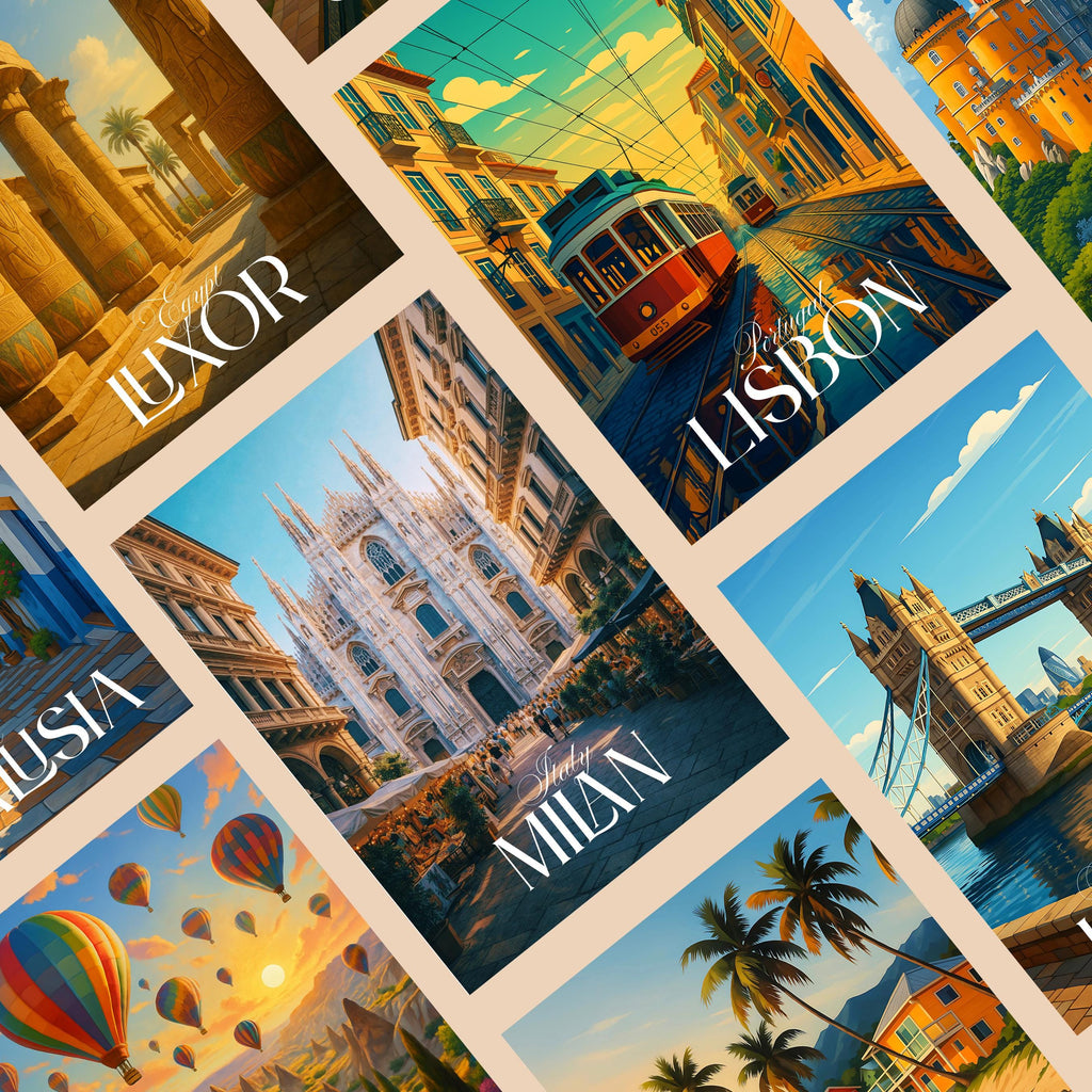 Affiche voyage - Milan, Lombardie, Italie, Dôme de Milan - art moderne, impression, poster