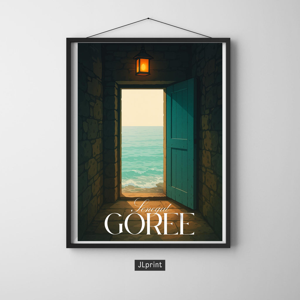 Affiche voyage - Ile de Gorée, Dakar, Sénégal, Maison des Esclaves - art moderne, impression, poster