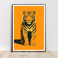 Affiche animaux - Tigre, Félin, Animal Sauvage, Orange - moderne, impression, poster