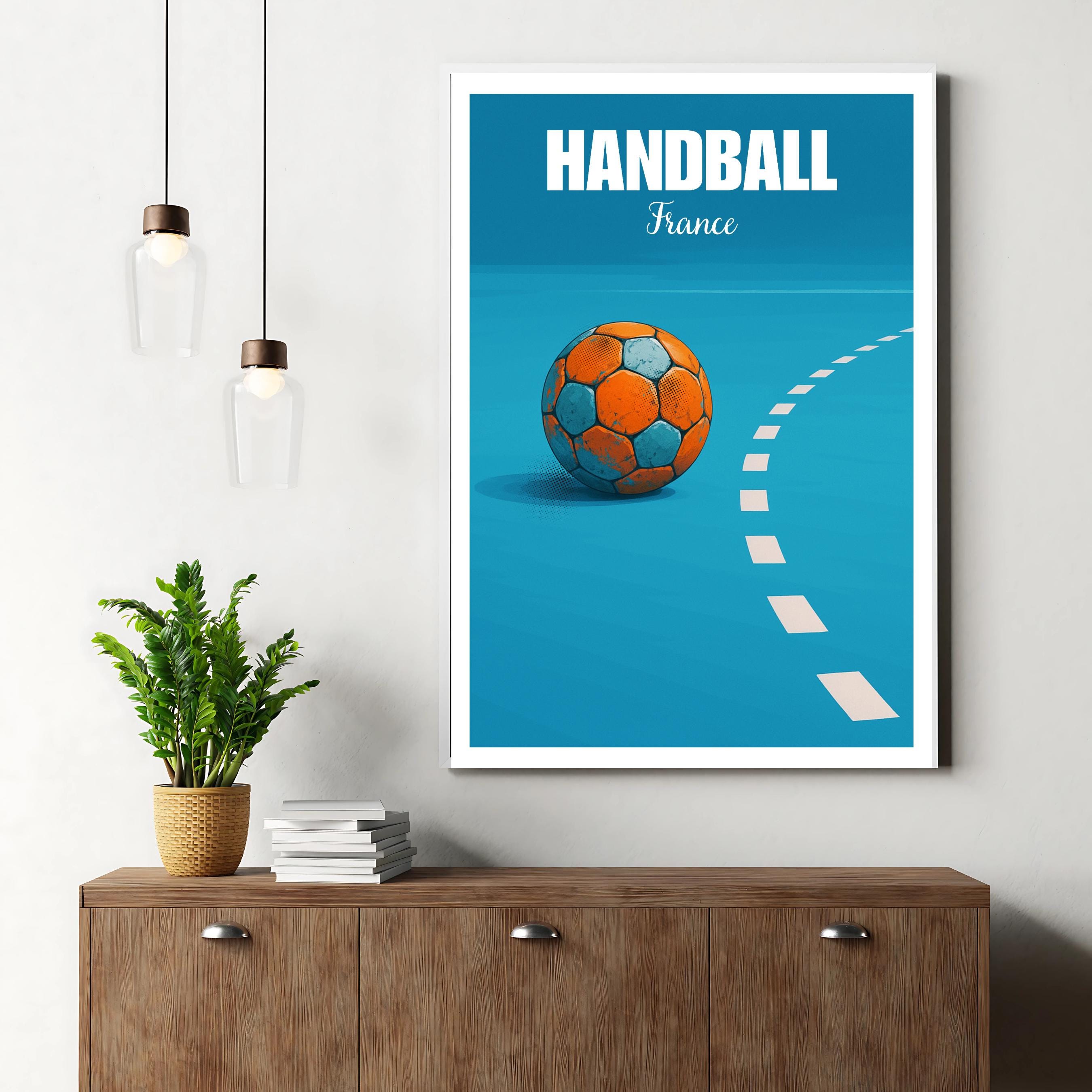 Affiche sport - Handball, Terrain, Balle, France - moderne, impression, poster