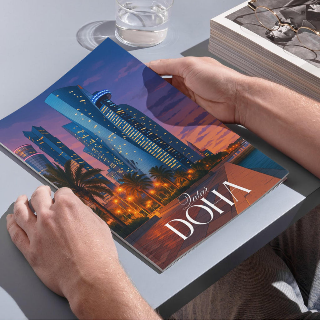 Affiche voyage - Doha, Qatar, Moyen Orient, Asie - art moderne, impression, poster