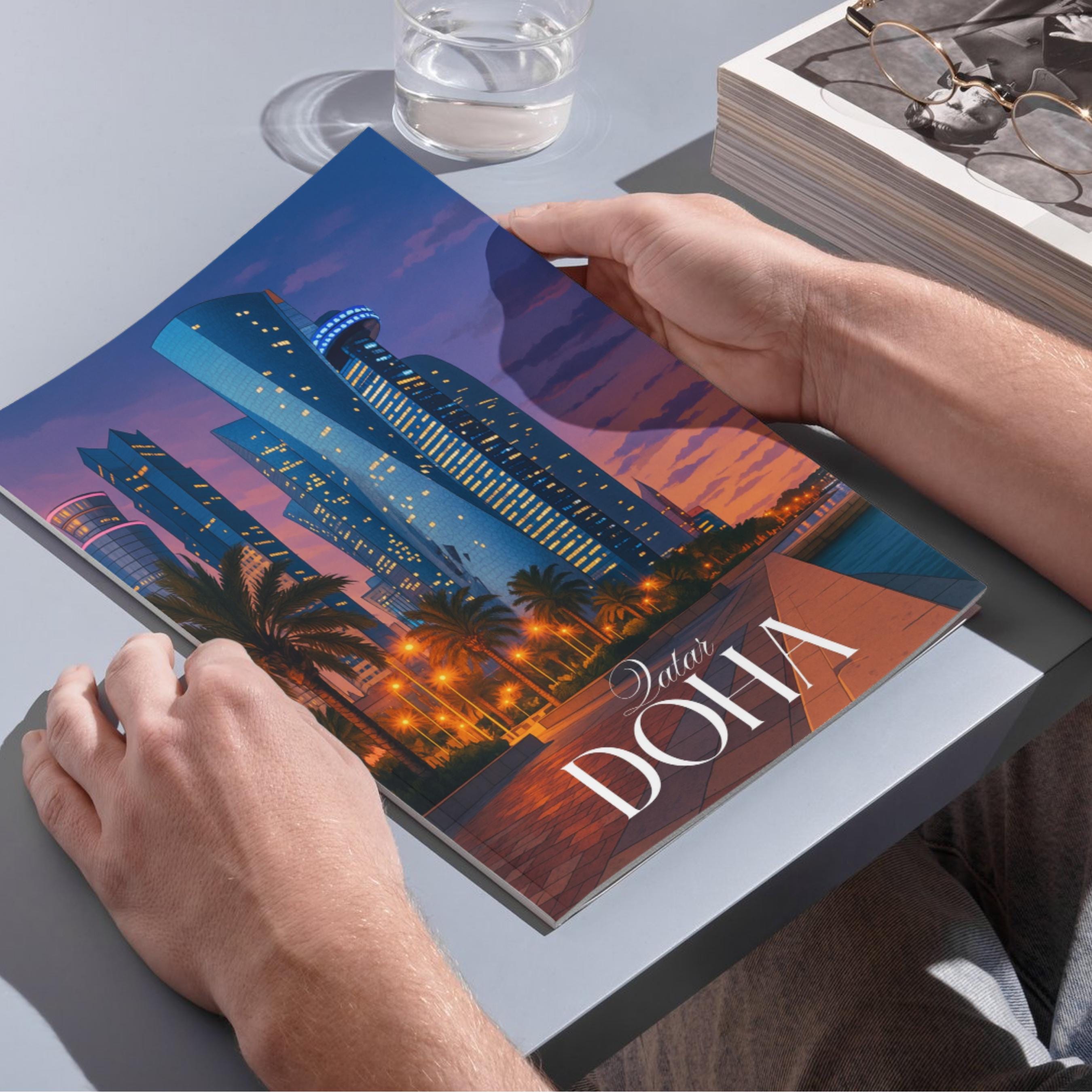 Affiche voyage - Doha, Qatar, Moyen Orient, Asie - art moderne, impression, poster