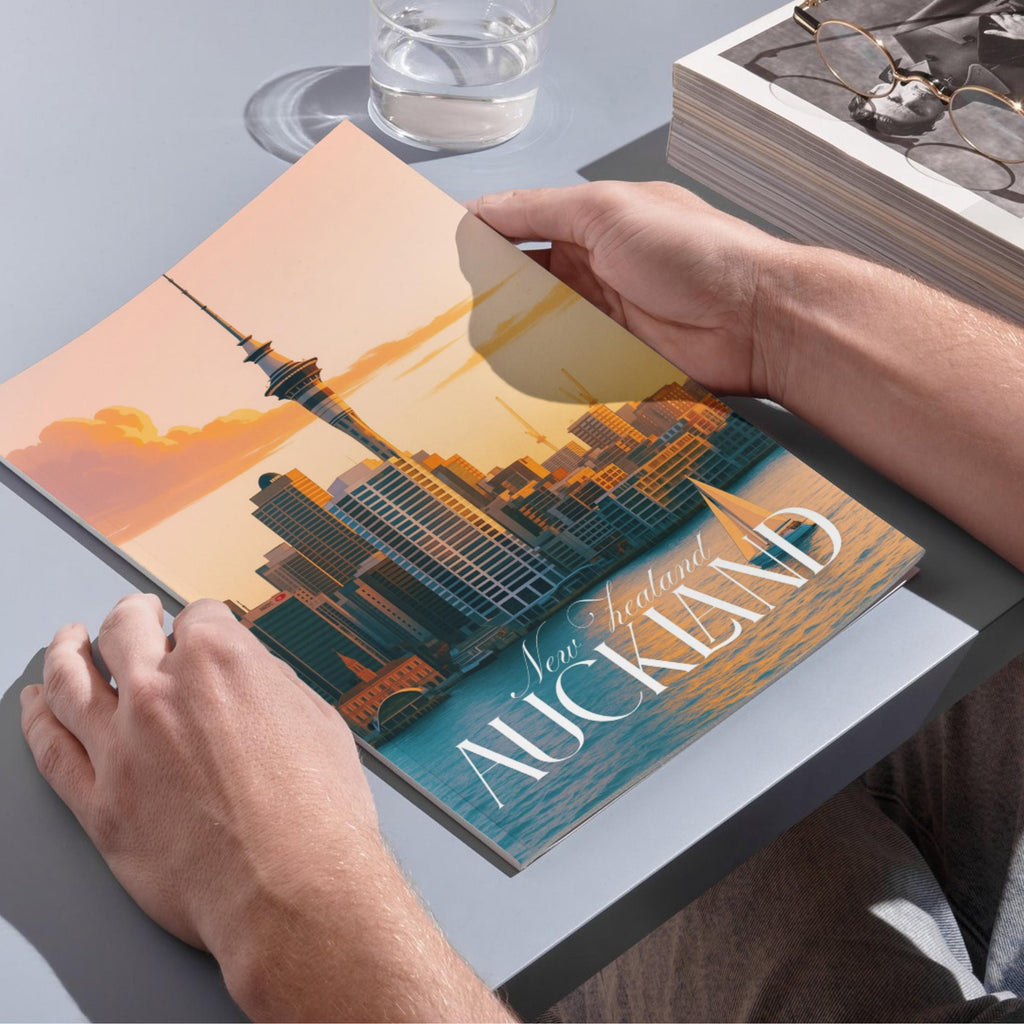 Affiche voyage - Auckland, Nouvelle Zélande, Océanie, Skyline - art moderne, impression, poster