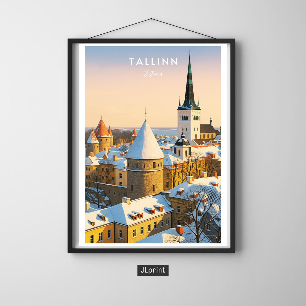 Affiche voyage - Tallinn, Estonie, Europe, Pays Baltes - art moderne, impression, poster
