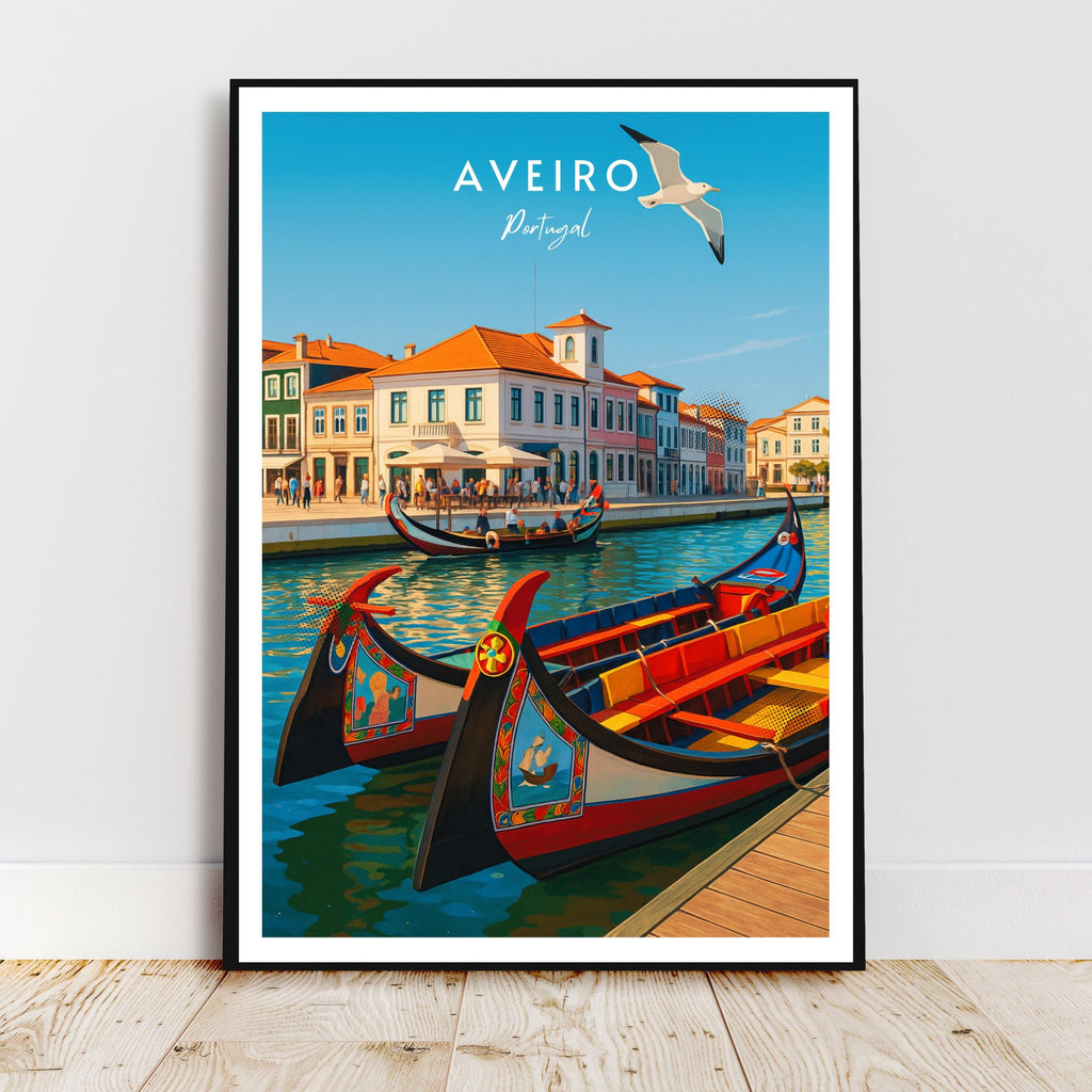 Affiche voyage - Aveiro, Portugal, Europe, Moliceiros - moderne, impression, poster